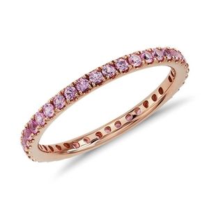 Blue Nile 18k rose gold and pink sapphire ring